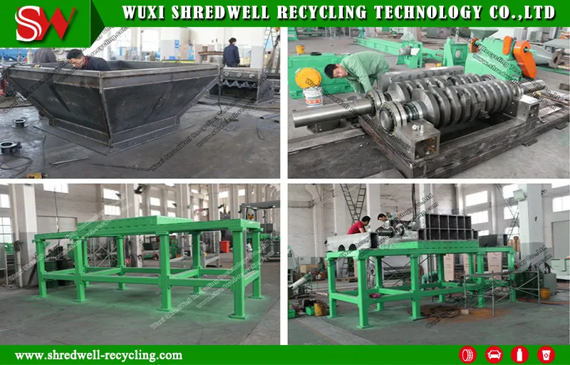 Automatic Scrap Tire Recycling Shredder with Rubber Cutting Machine