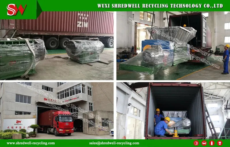 Double Shaft Recycling Machine for Shredding Used Tire/Plastic/Computer/Metal/Wood