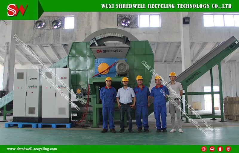 Double Shaft Scrap Tire/Wood/Plastic/E-Waste/Aluminum Shredder