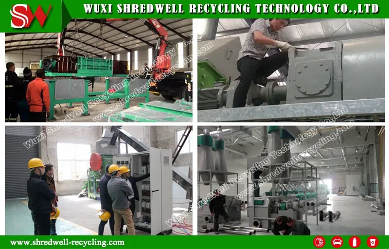 Double Shaft Scrap Tire/Wood/Plastic/E-Waste/Aluminum Shredder