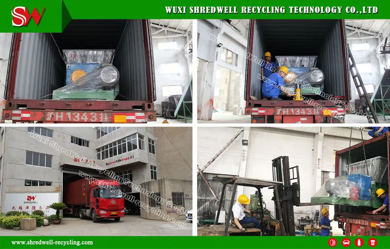 Double Shaft Scrap Tire/Wood/Plastic/E-Waste/Aluminum Shredder