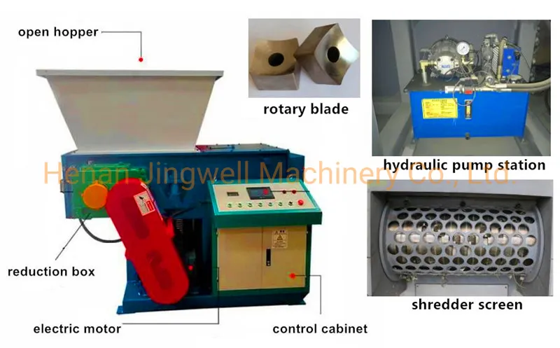 Hot Sale Single Shaft Shredder Polycarbonates PP PE Plastic Block Shredding Machine