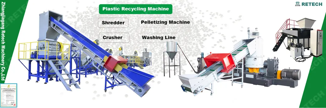 Plastic Recycling Extruder Machine Washed Crushed PP PE LDPE Film Flakes Granulating Line