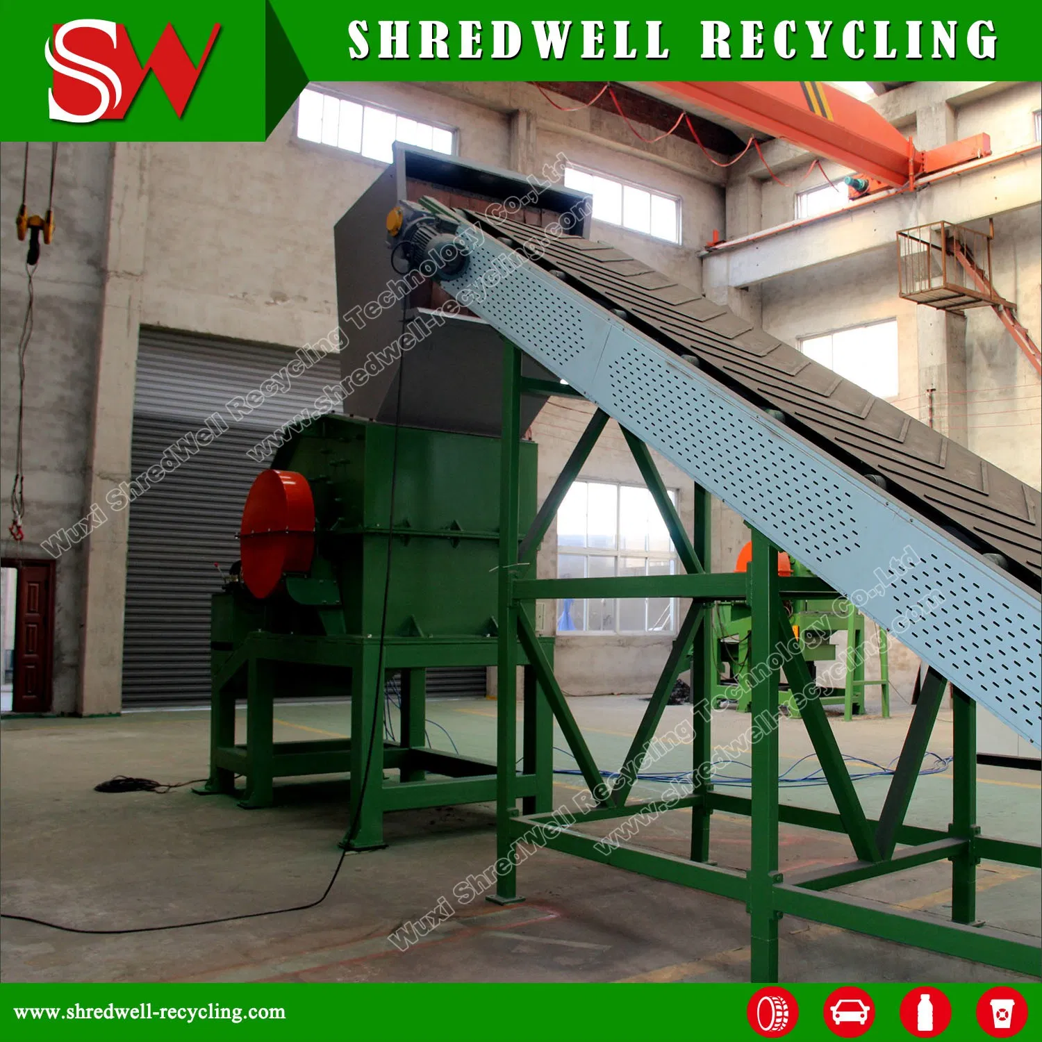 Two Shaft Computer/PCB/E-Waste Shredding Equipment for Recycling